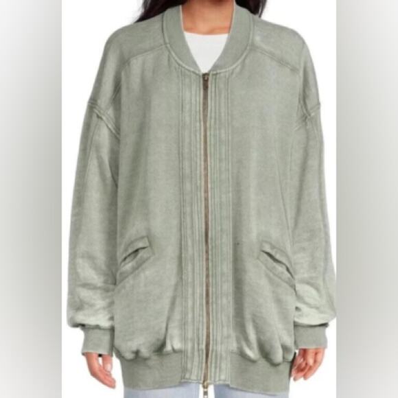 Free People X We the Free Robby Bomber Jacket in Sage Women's Small - Picture 7 of 7